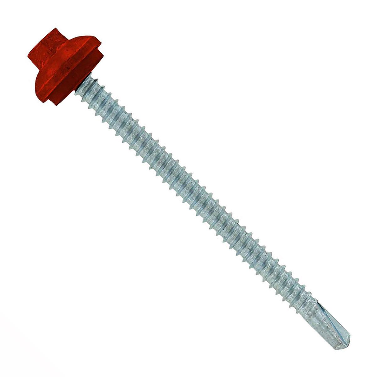 ST Fastening #12 x 3" Self-Drilling ZXL Steelbinder Metal Roofing Screw, Cupped Washer Head - Rustic Red | Qty. 48,000 (Pallet)