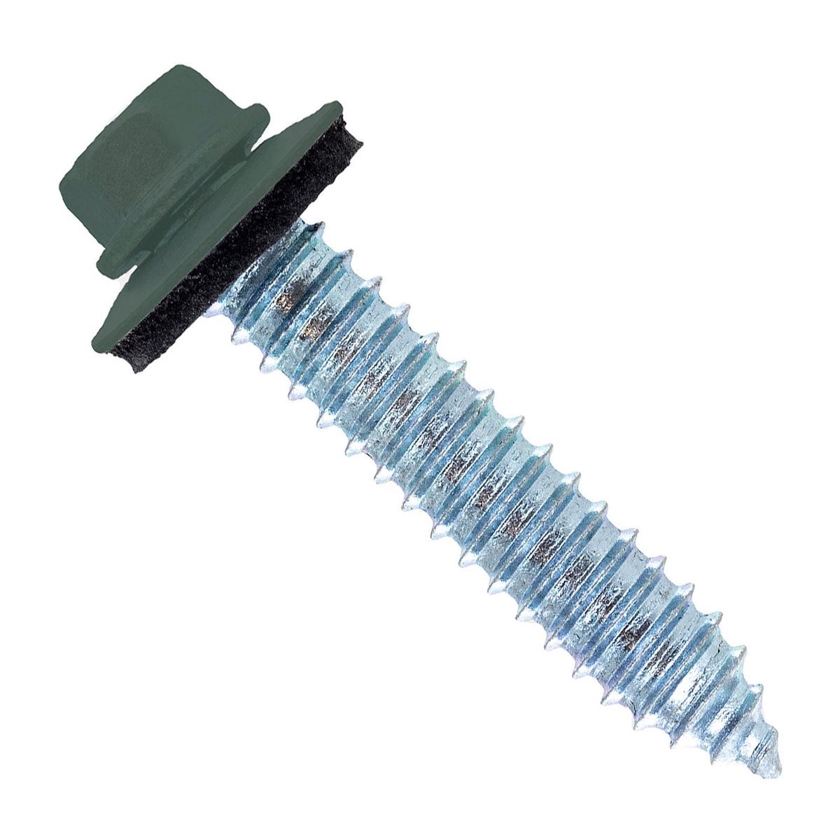 ST Fastening #17 x 1-1/2" Tapping Steelbinder Metal Roofing Screw - Forest Green - Pkg 250