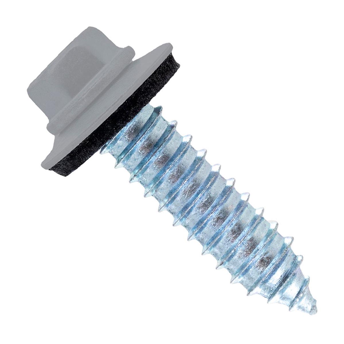 ST Fastening #17 x 1" Tapping Steelbinder Metal Roofing Screw, Hex-Washer Head - Light Gray | Qty. 2,500 (Carton)