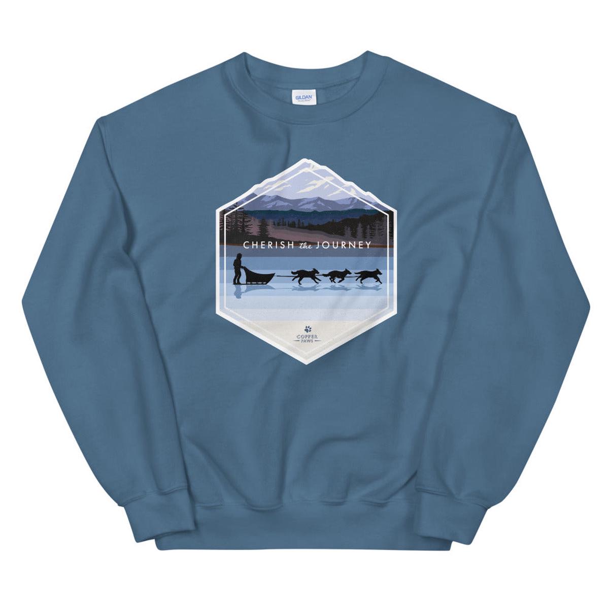 Sledding Journey Sweatshirt - Indigo Blue | S