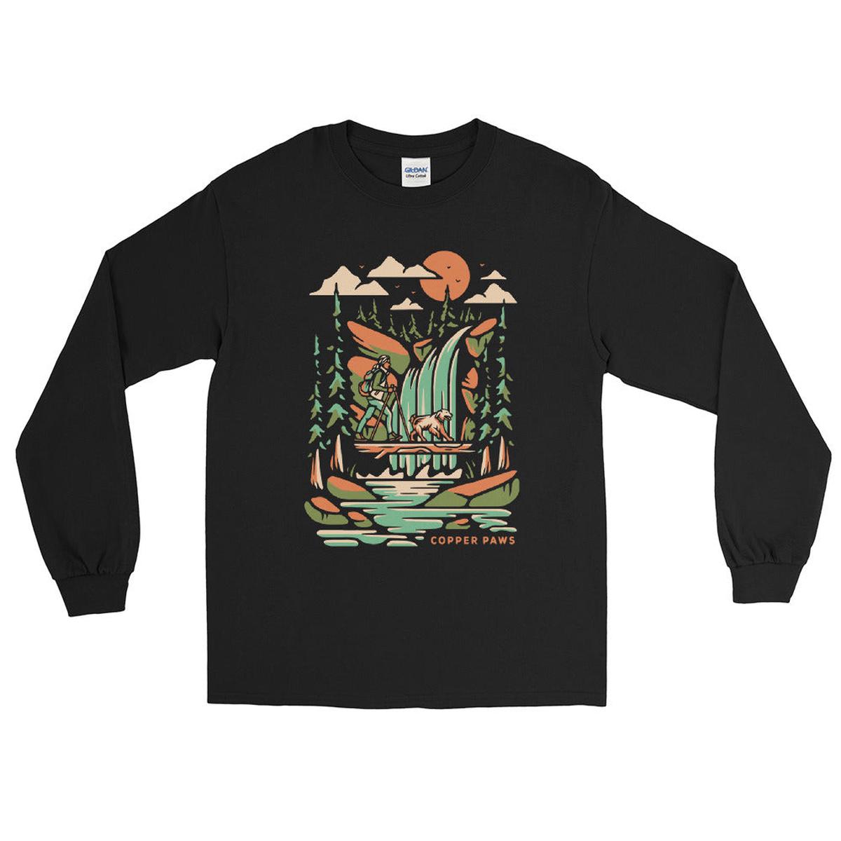 Waterfall Hike Long Sleeve Shirt - Black | XL