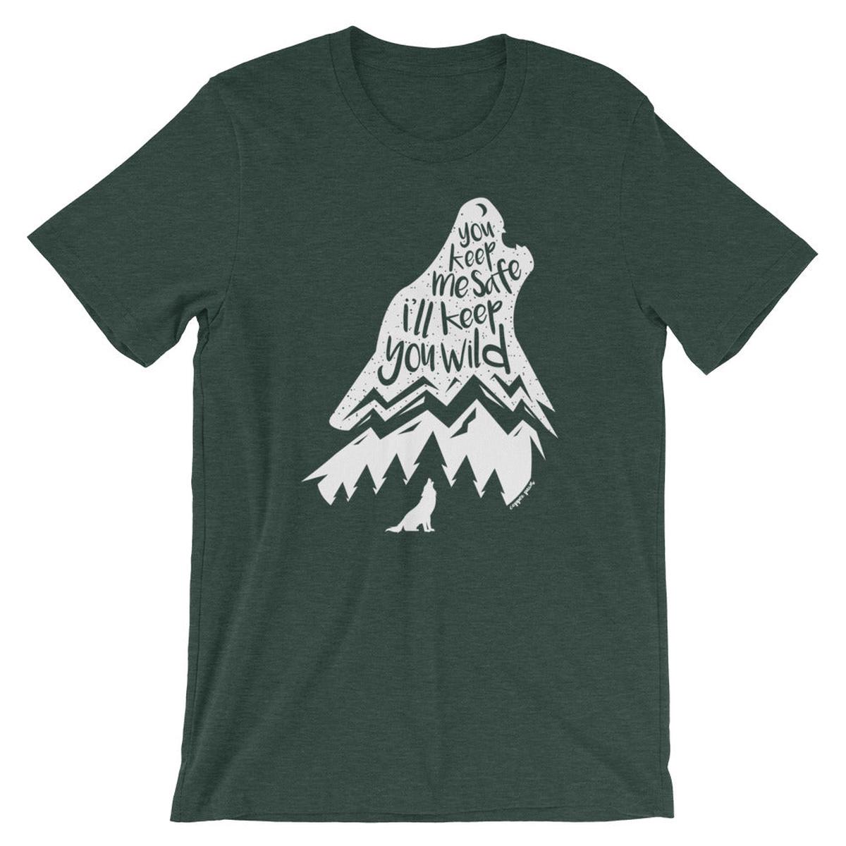 Wild Wolf Tee - Heather Forest | S