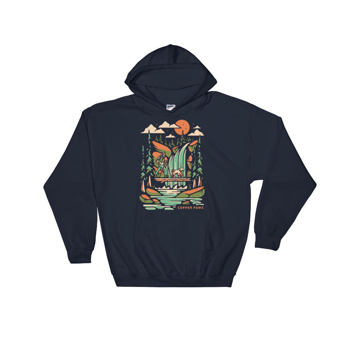 Waterfall Hike Hoodie - Navy | 4XL