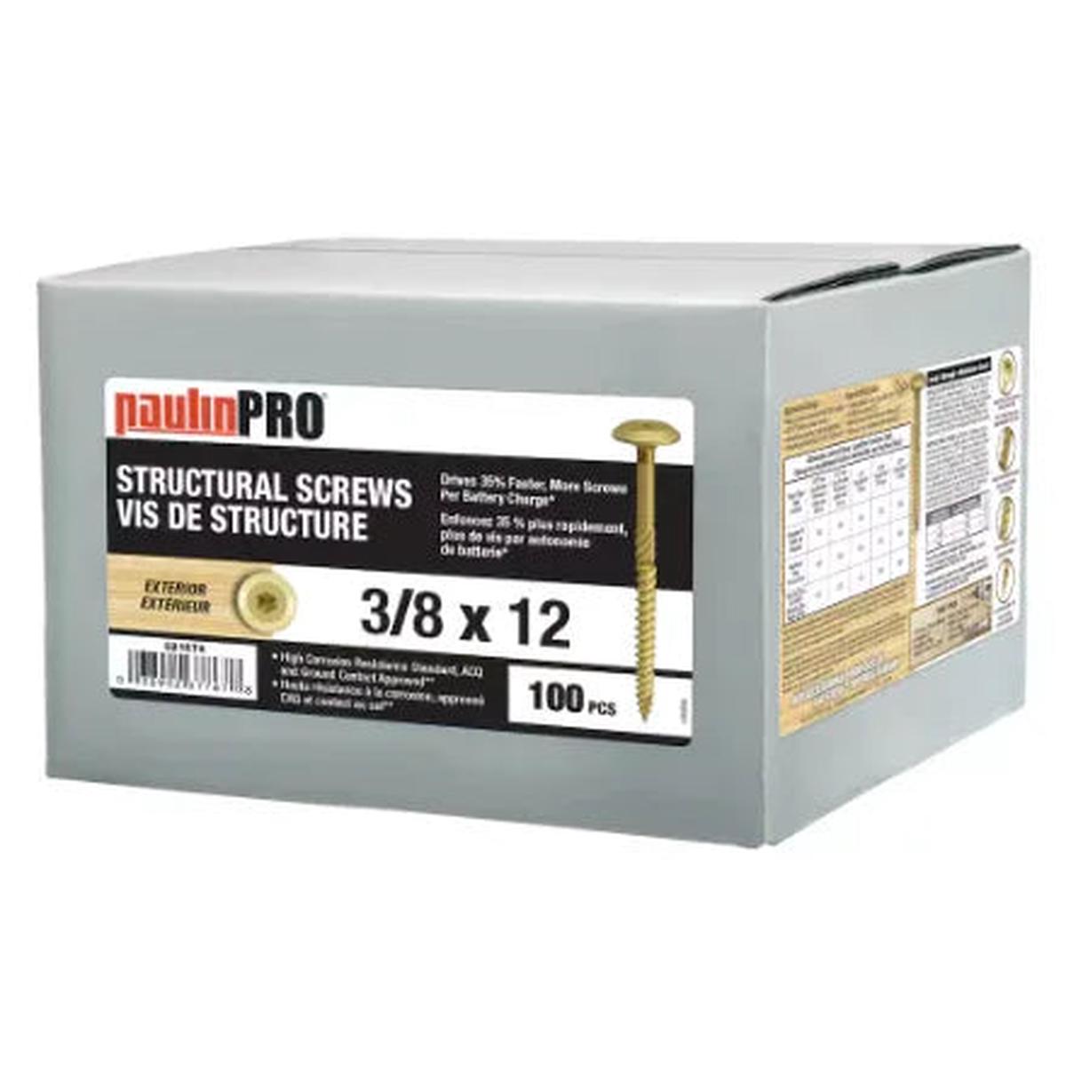 Structural Screws Truss Head Gold Epoxy (3/8" x 12") - Pack of 100
