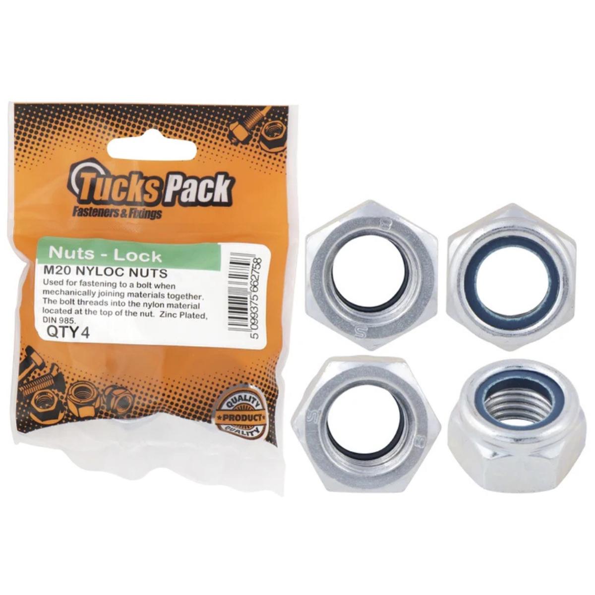 Tucks Pack M12 Zinc Plated Locknuts (16 Pack)