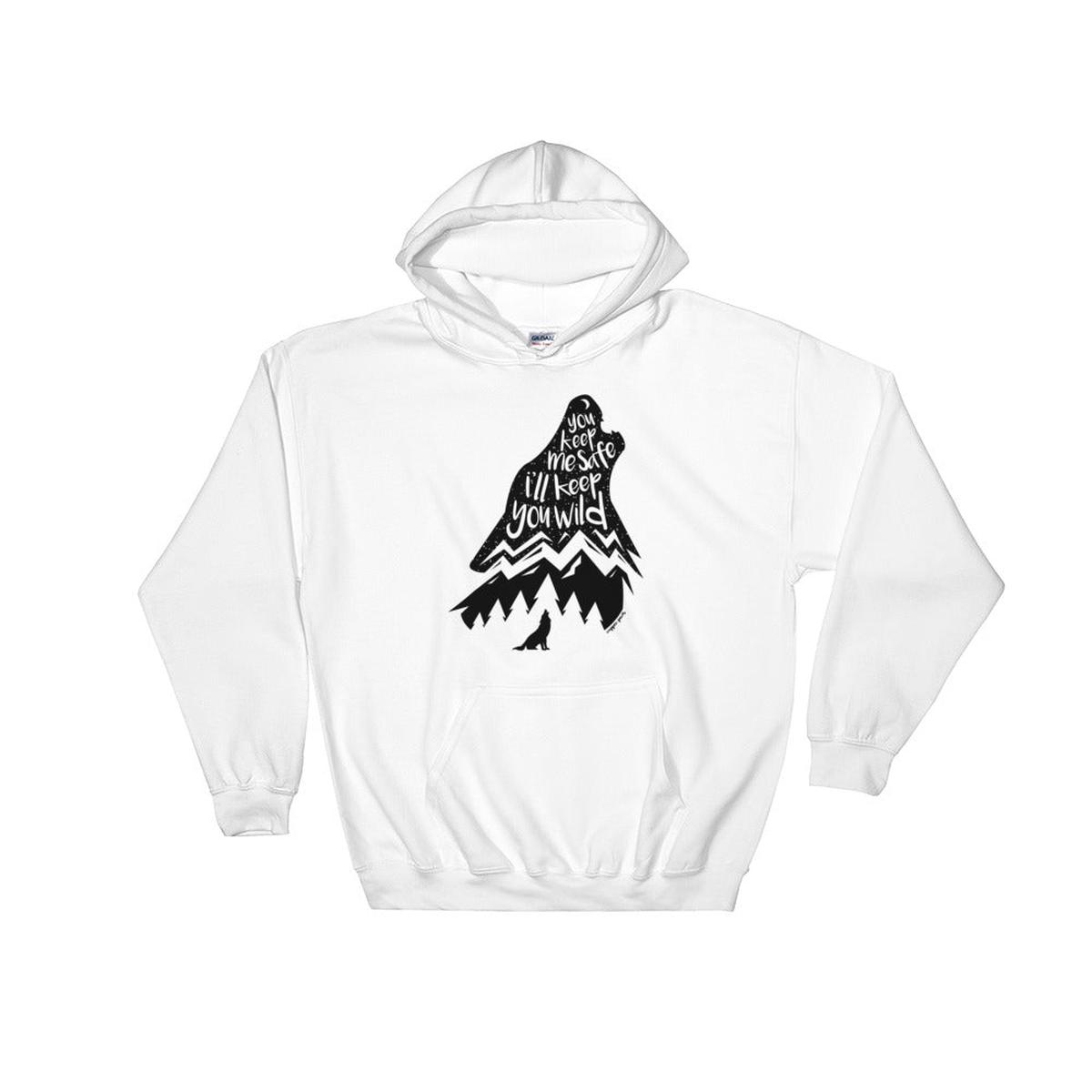Wild Wolf Hoodie - White | L