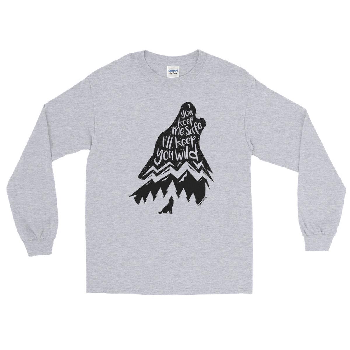 Wild Wolf Long Sleeve Shirt - Sport Grey | 2XL