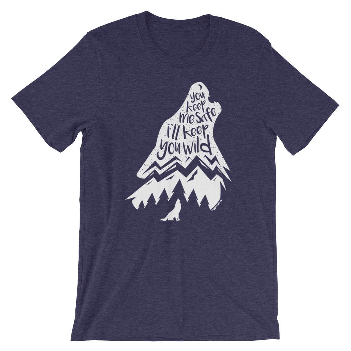Wild Wolf Tee - Heather Midnight Navy | XS