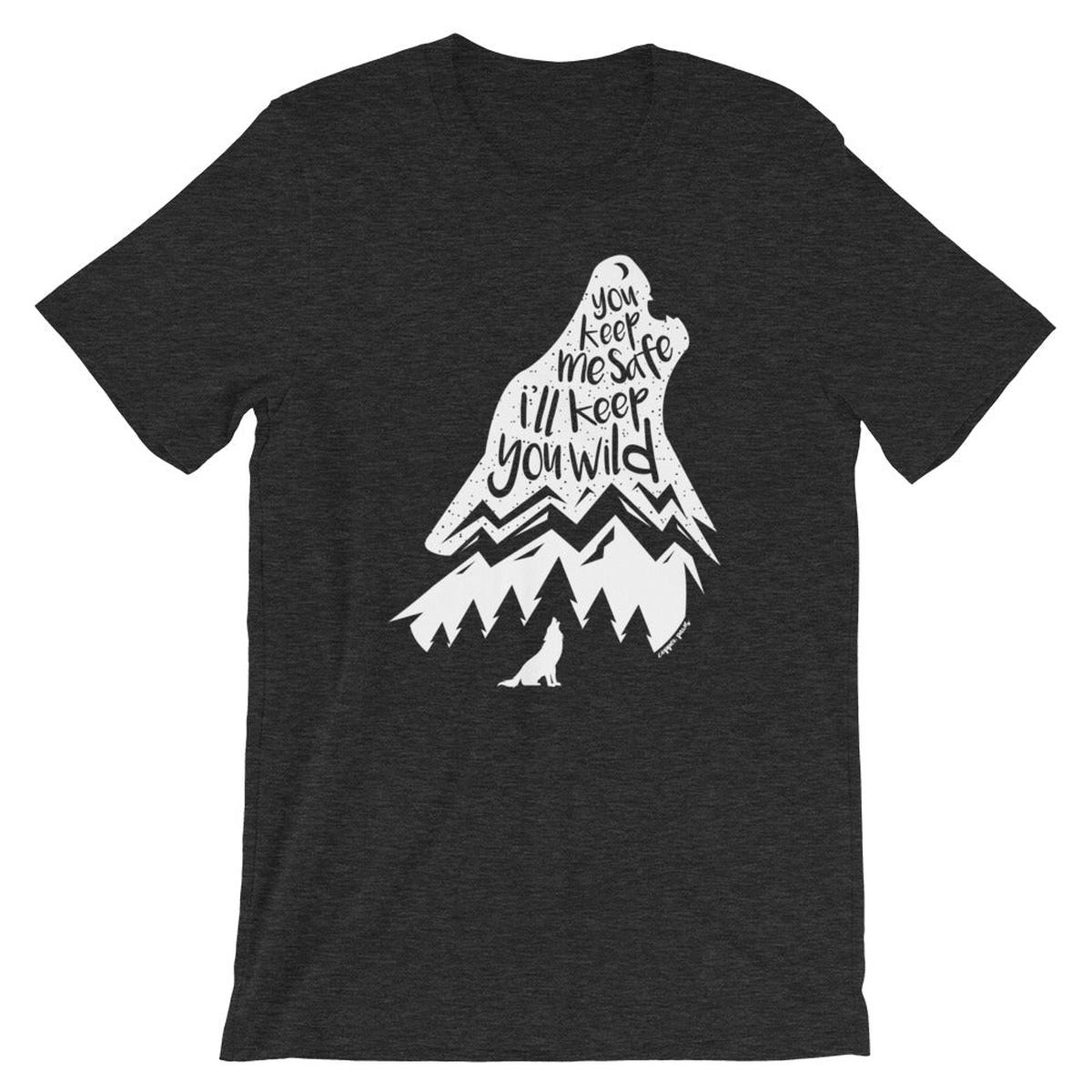 Wild Wolf Tee - Dark Grey Heather | XL