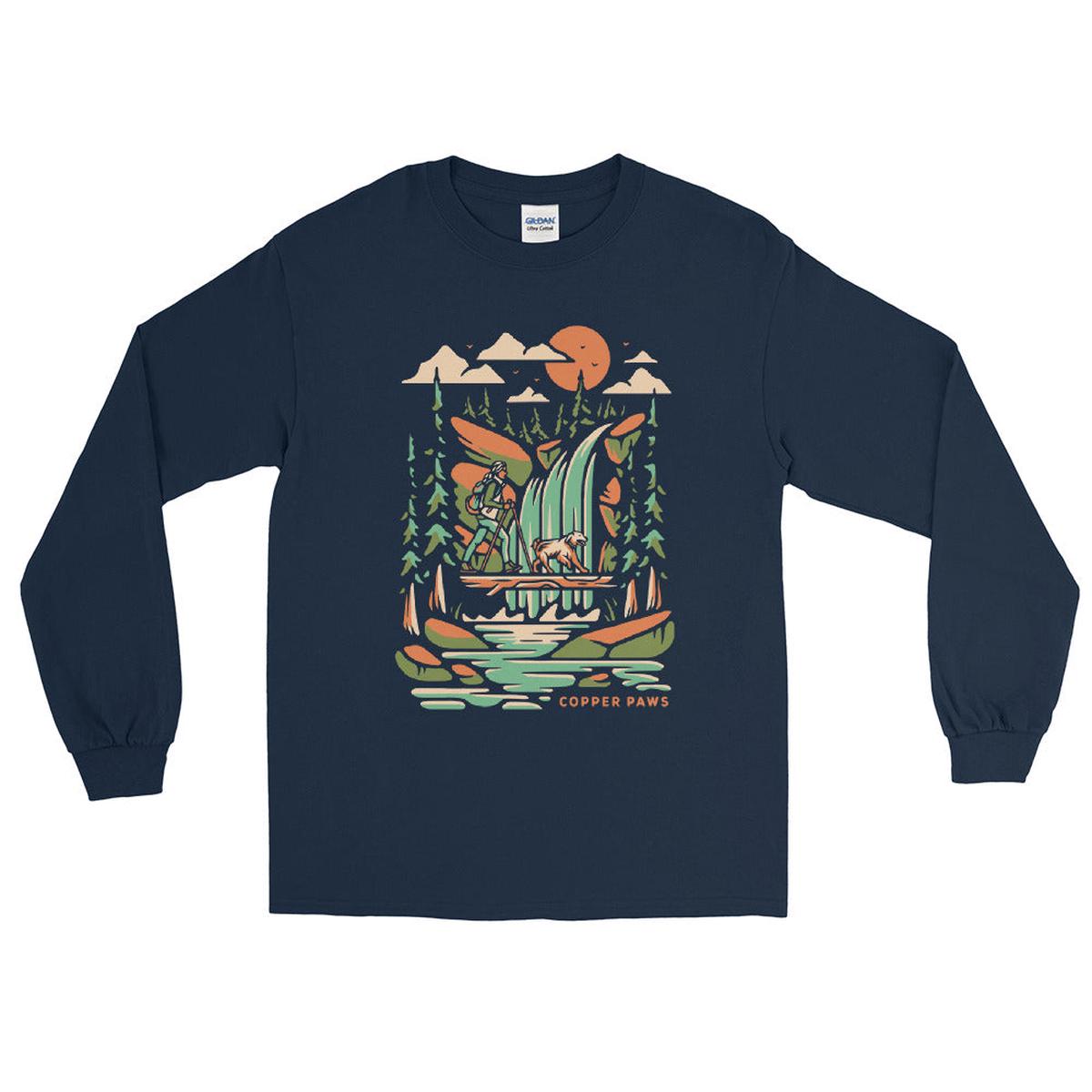 Waterfall Hike Long Sleeve Shirt - Navy | XL