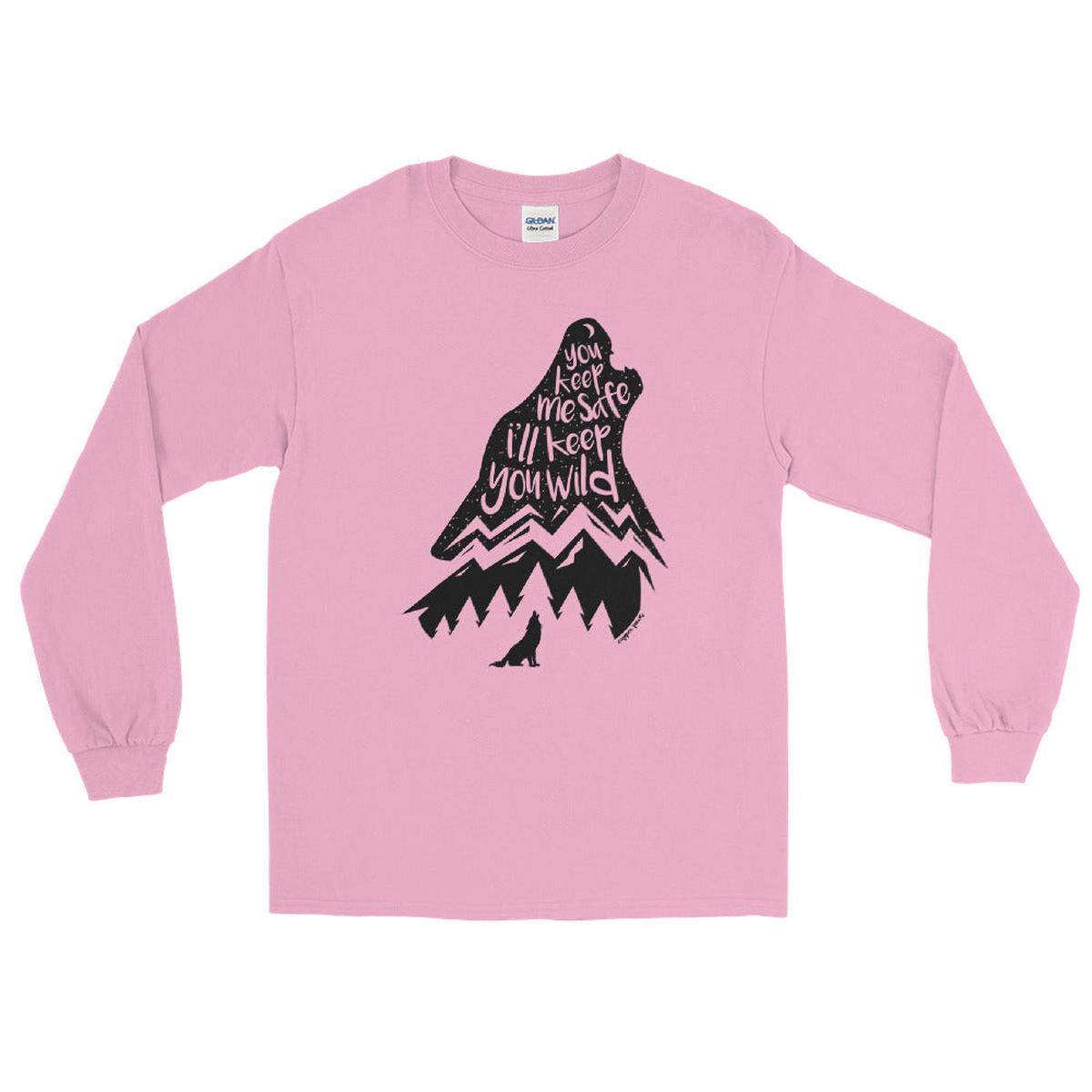 Wild Wolf Long Sleeve Shirt - Light Pink | M