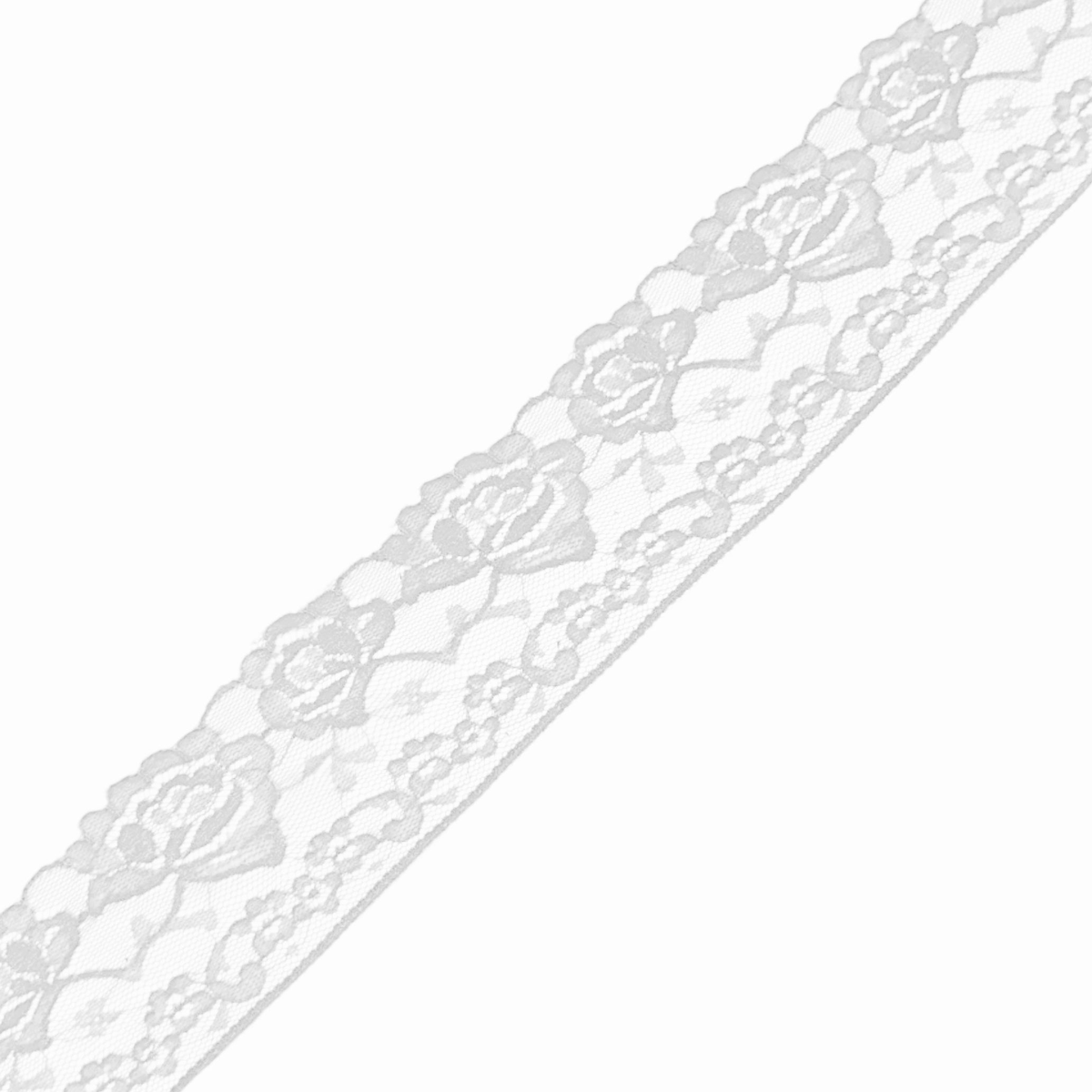 2.5" Rose Lace Trim - 10 Colours (By the Yard/Roll) - 1 Yard | White