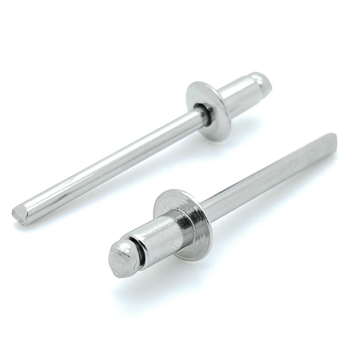 304 Stainless Steel Blind Rivets (#6-2) 3/16" Diameter x 1/8" Grip, 100 Qty (BCP176)