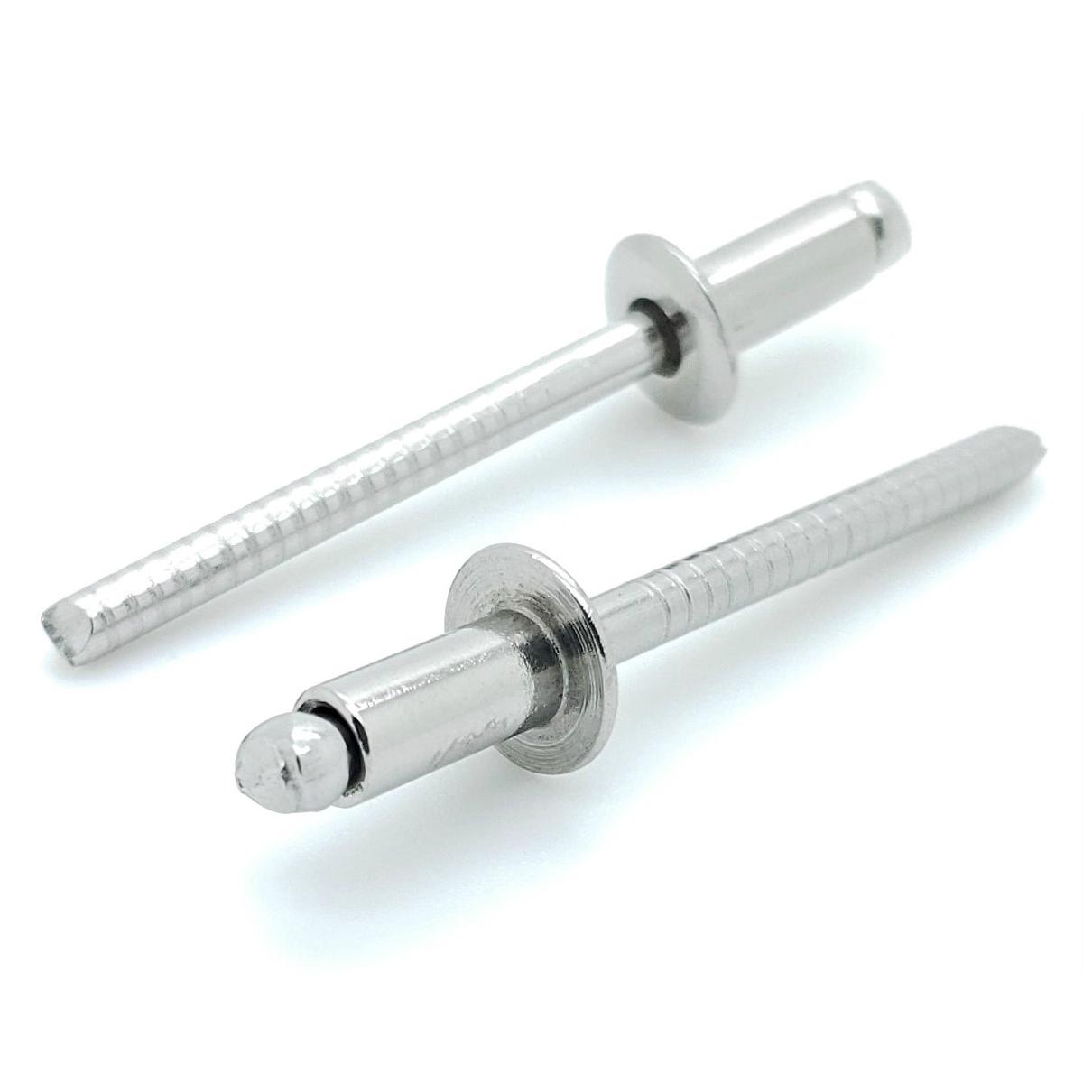 304 Stainless Steel Blind Rivets (#6-3) 3/16" Diameter x 3/16" Grip, 100 Qty (BCP177)