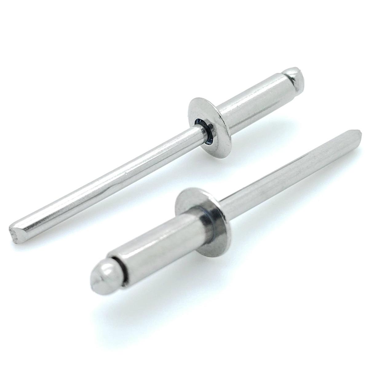 304 Stainless Steel Blind Rivets (#6-6) 3/16" Diameter x 3/8" Grip, 100 Qty (BCP179)