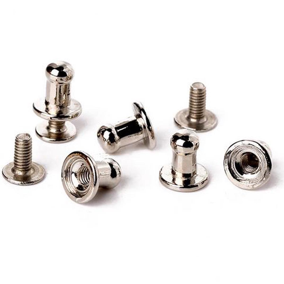 4mm Post / Button Stud Fasteners for Leather - Nickle | 3pcs