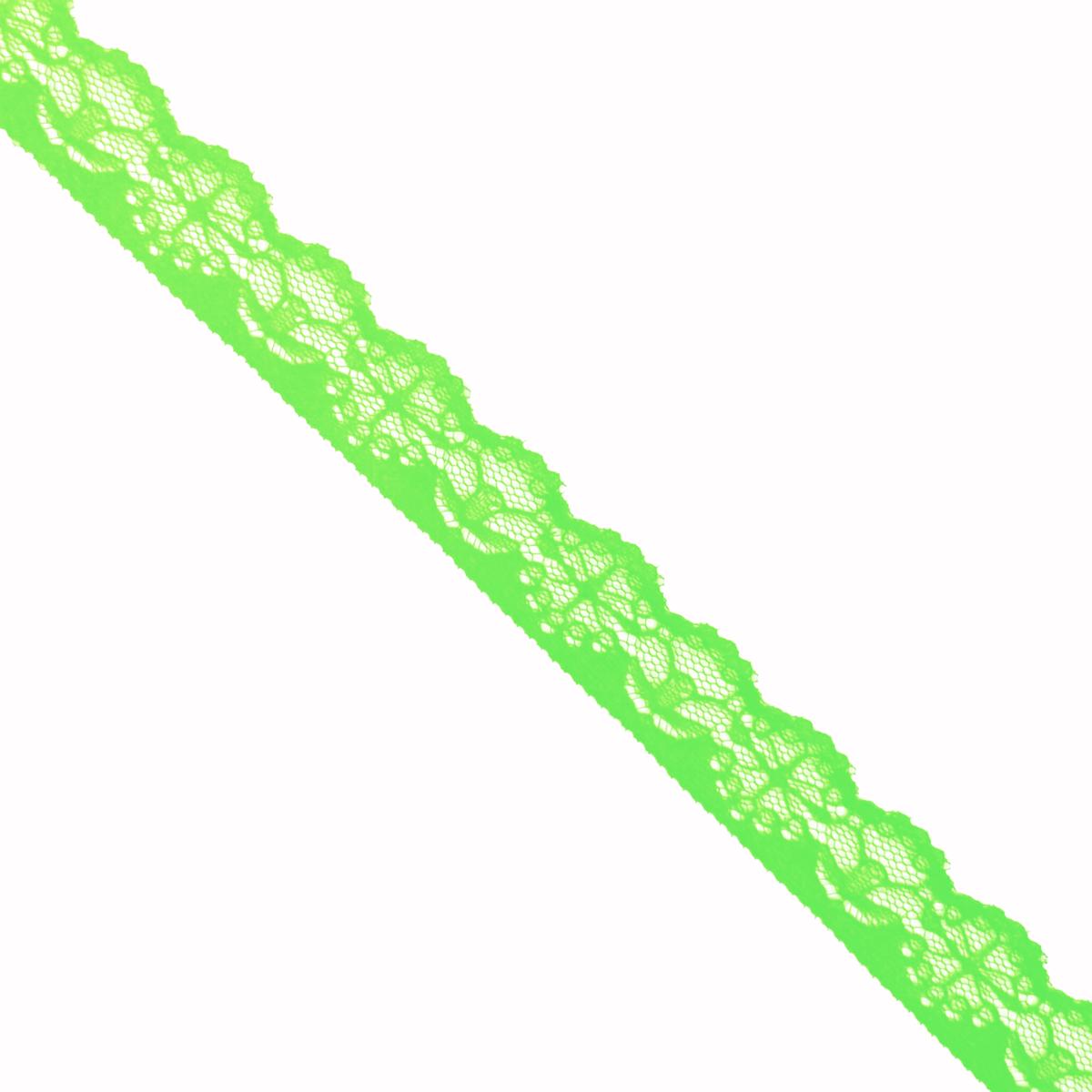 7/8" Scalloped Lace Trim - 11 Colours (By the Yard) - Lime Green | 1 Yard