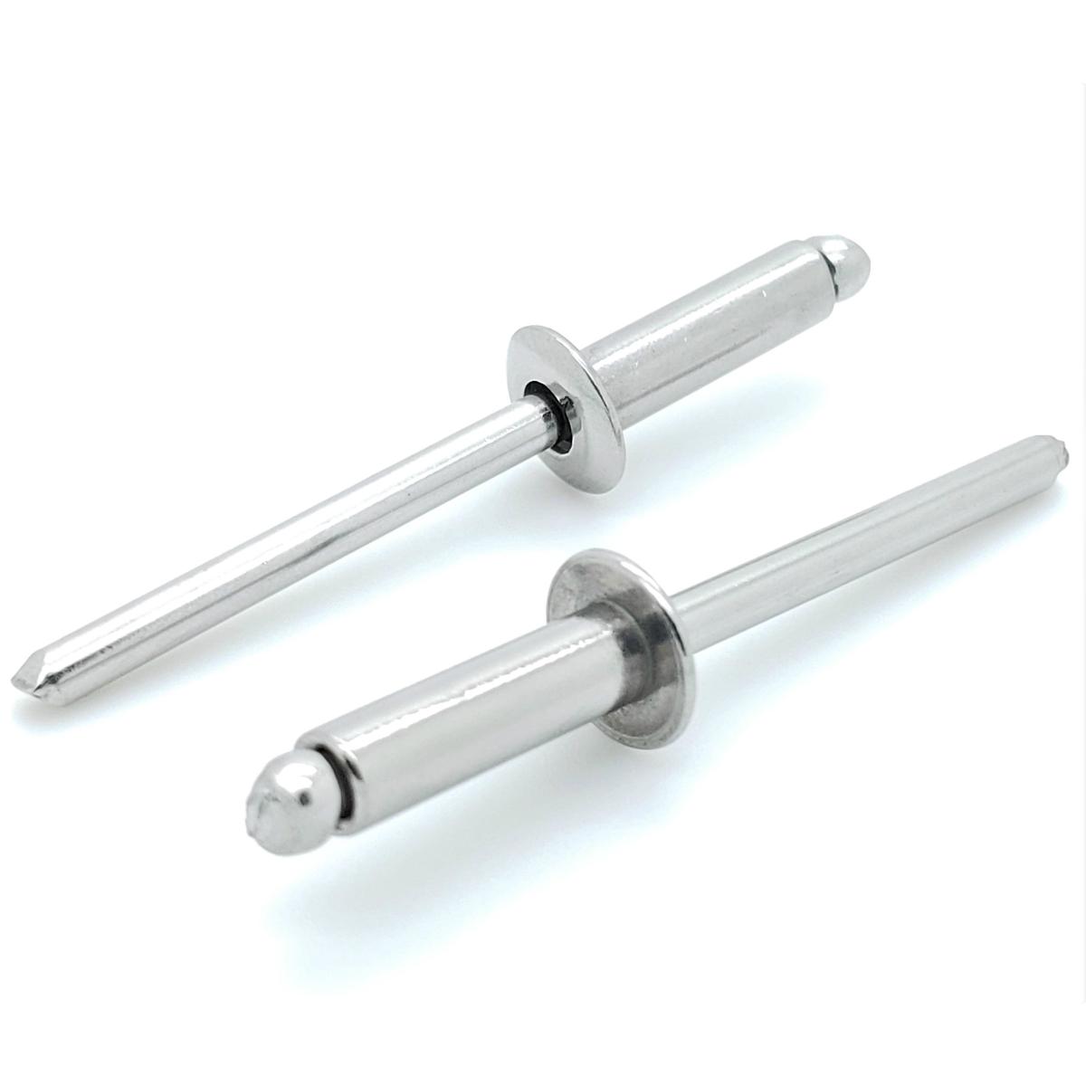 Aluminum Blind Rivets Bulk (#6-7) 3/16" Diameter x 7/16" Grip, 1000 Qty (BCP476)