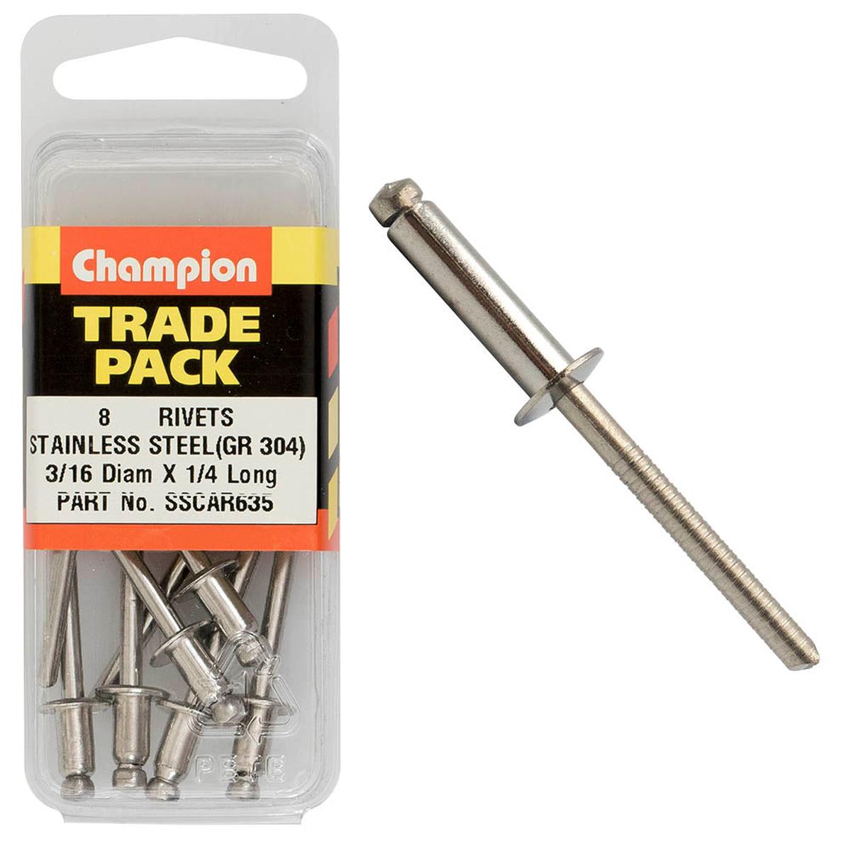 Champion - Blind Rivets-Stainless Steel-5x6.3mm-304/A2 | SSCAR635