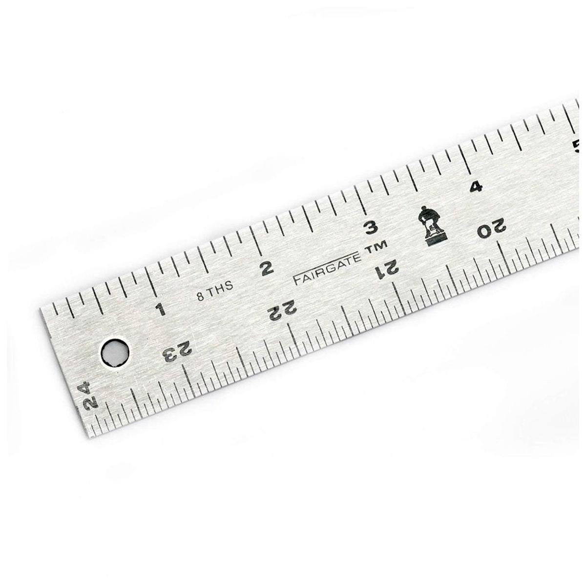 Fairgate Standard Aluminum English Ruler - 15", 18", 24", 36" - 24"