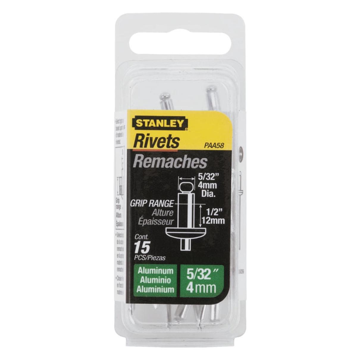 Stanley | Aluminium Rivets 4mm x 13mm (15 Pack)
