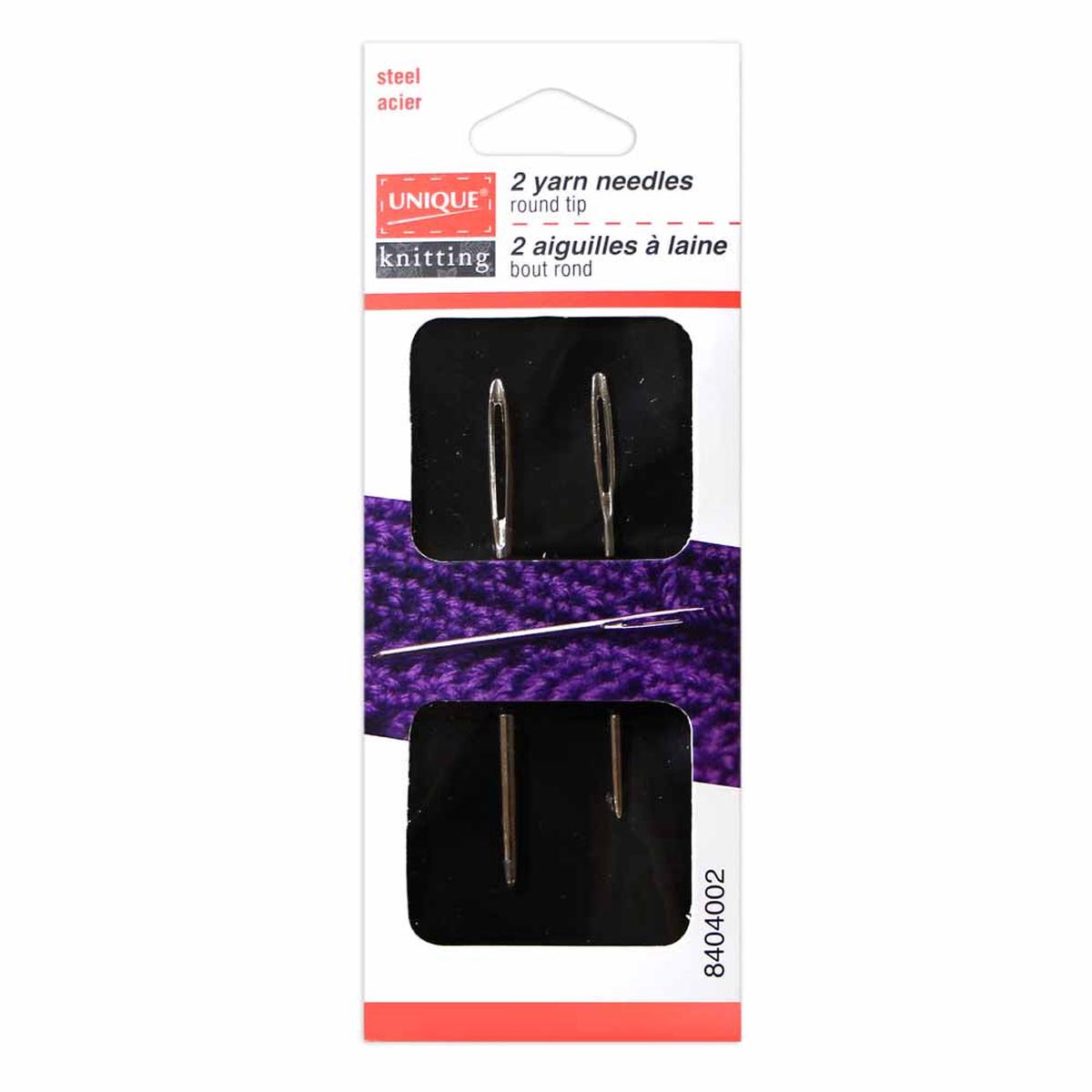 UNIQUE Round Tip Steel Yarn Needles (2 pcs)